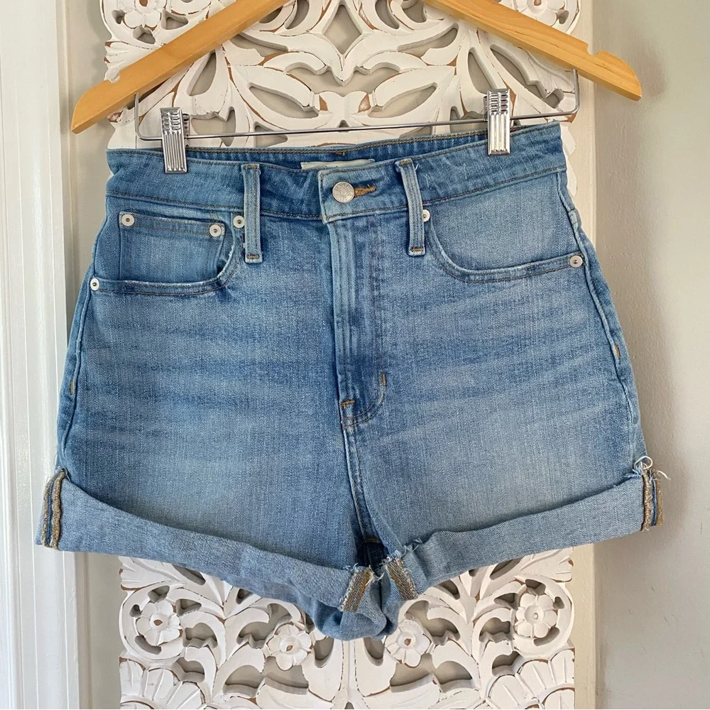 Madewell The Curvy Perfect Vintage Denim Jean Shorts Rolled Hem Sz 26 Boho - Picture 1 of 9